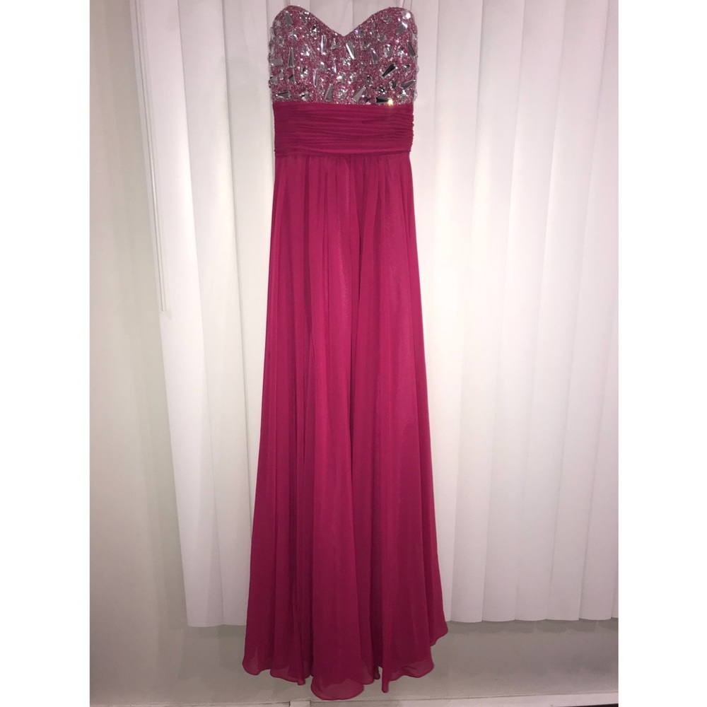 Gorgeous Hot Pink Junior Size Evening Gown